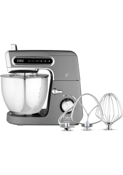 FAKİR CHEF PASTRO MUTFAK ŞEFİ & STAND MİKSER GÜÇLÜ ANTRASİT 6LT 3 BAŞLIKLI 2