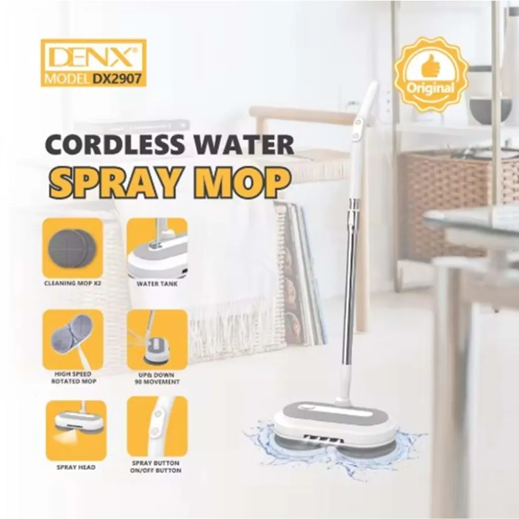 DENX KABLOSUZ ŞARJLI MOP SÜPÜRGE SU PÜSKÜRTMELİ DX2907 2553030 2