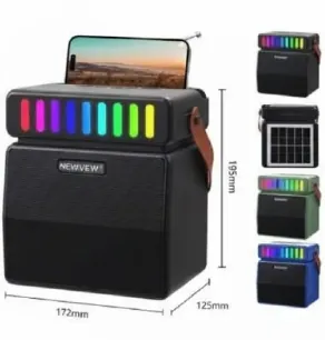 NEWVEW WİRELESS SOLAR SPEAKER RGB NV-9106 2