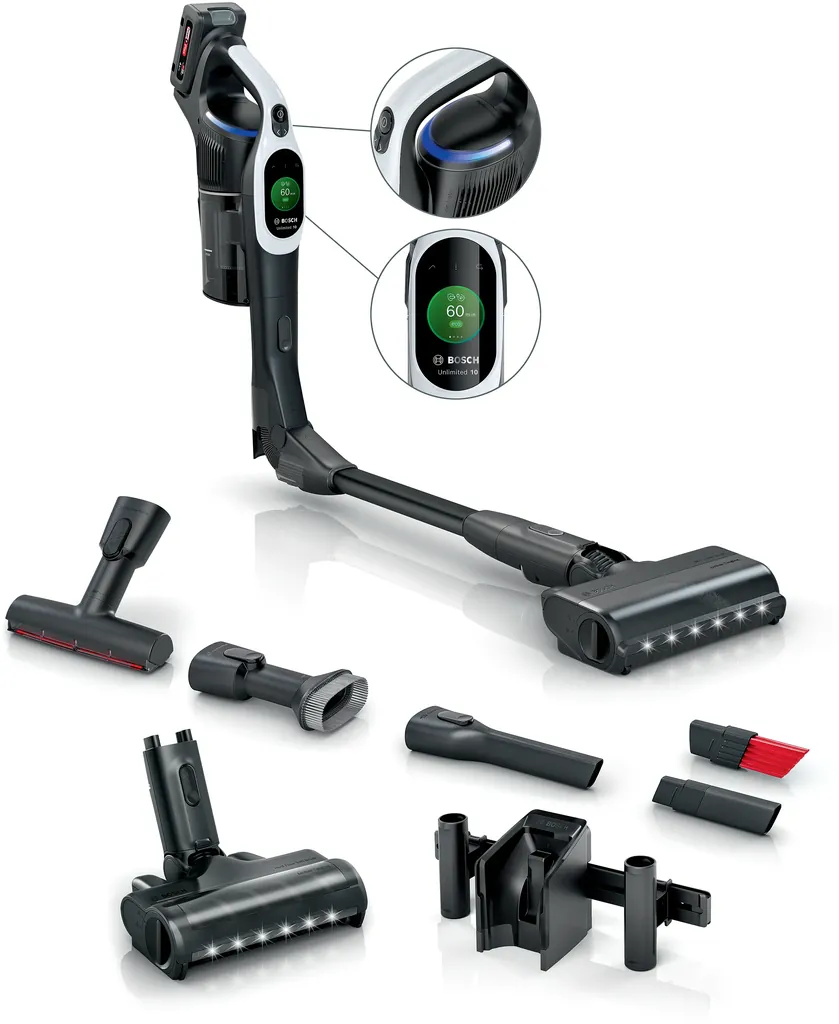BOSCH BCS1041WAC UNLİMİTED 10 ŞARJLI DİKEY ELEKTRİKLİ SÜPÜRGE BEYAZ thumbnail 5