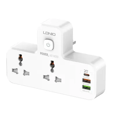 LDNIO 2 AC OUTLETS PORTABLE EXTENSİON POWER SOCKET WİTH LED LAMP SC2311 2