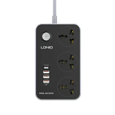 LDNIO 2500W 3 AC OUTLETS UNİVERSAL POWER STRİP SC3412 2