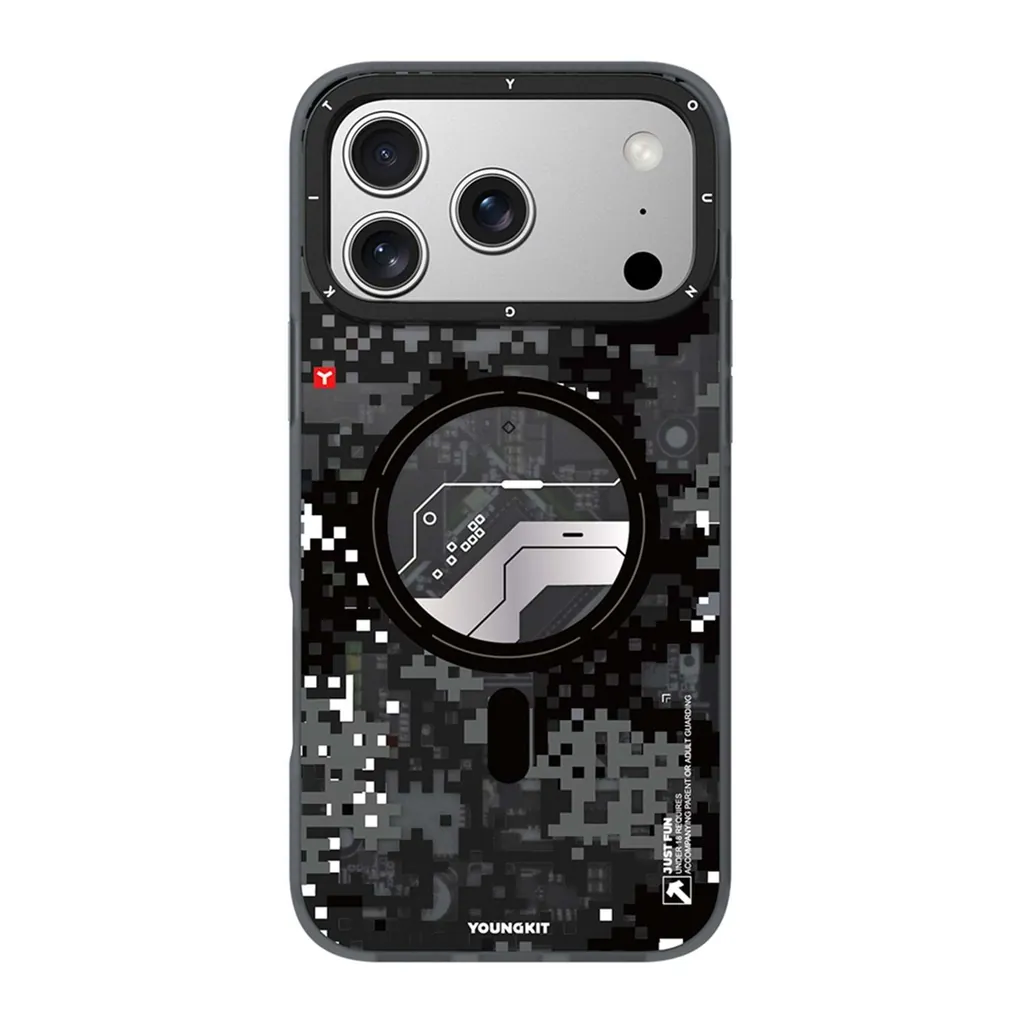 YOUNGKİT KAMUFLAJ İPHONE 17 PRO MAX SİYAH/GRİ