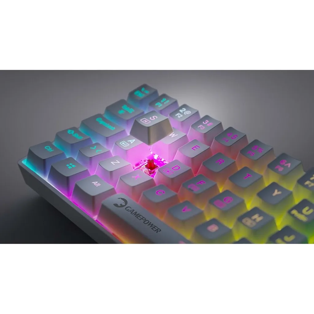 GAMEPOWER LYRA RGB 60M MEKANİK GAMİNG KLAVYE BLUE SWİTCH BEYAZ 3