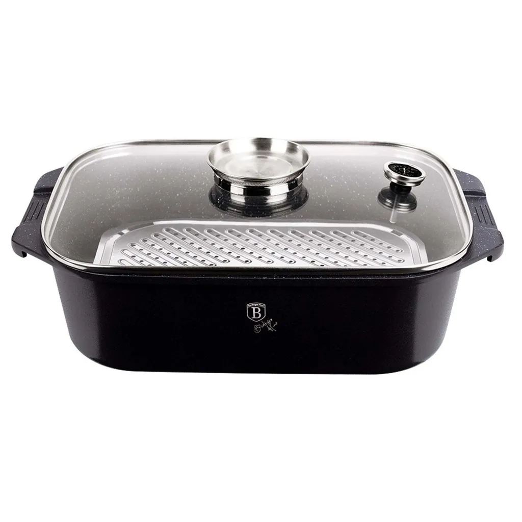 BERLİNGERHAUS BH-1440 CAM KAPAKLI AROMA DÜĞMELİ / TERMOMETRELİ PİŞİRMA KABI 2