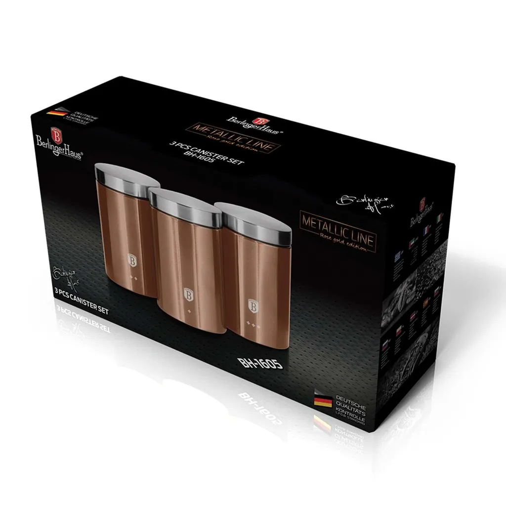 BERLİNGERHAUS BH-6720 MUTFAK SAKLAMA KABI SET 3 PARÇA ROSE GOLD 2