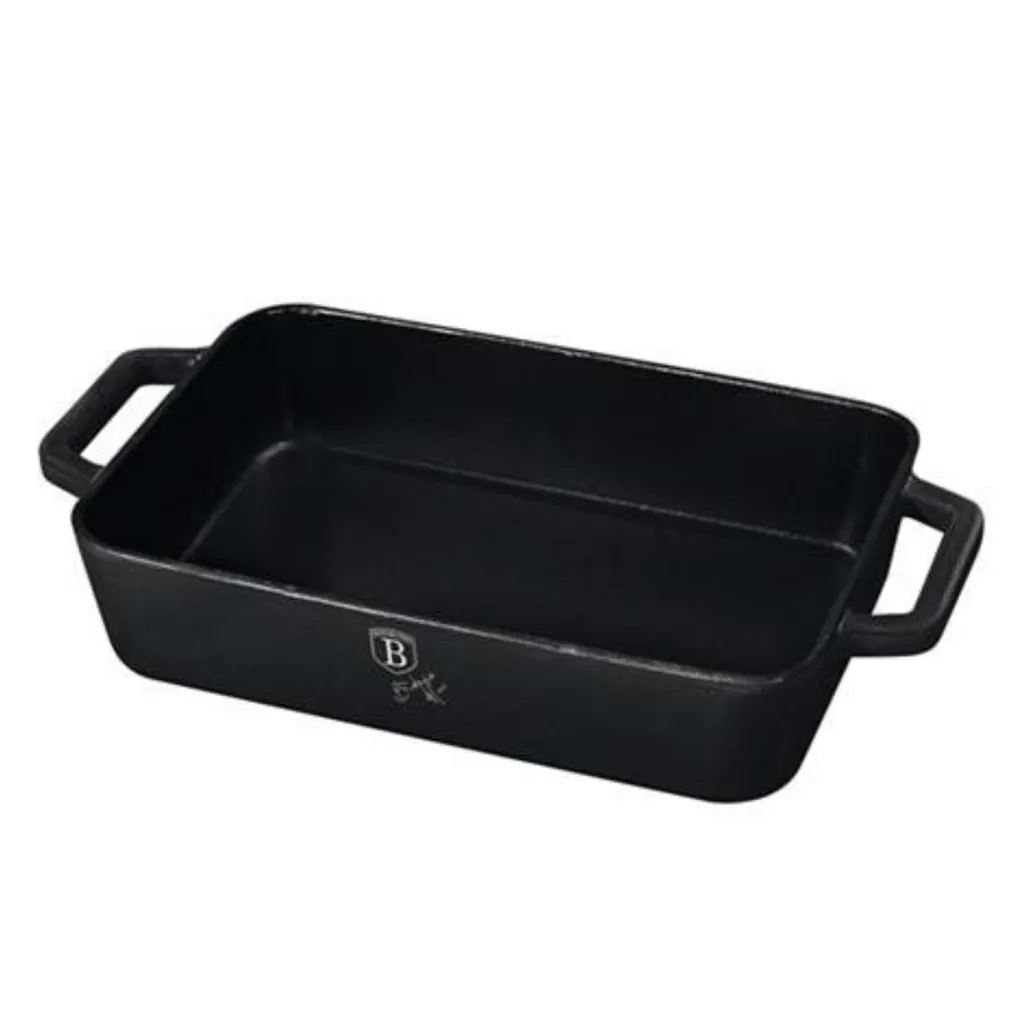 BERLİNGERHAUS BH-6261 DEMİR DÖKÜM FIRIN TEPSİSİ DİKDÖRTGEN MAT SİYAH 2