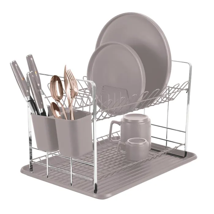 BERLİNGERHAUS BH-8596 BULAŞIK KURUTMA RAFI MAT GRİ-KAHVERENGİ TON
