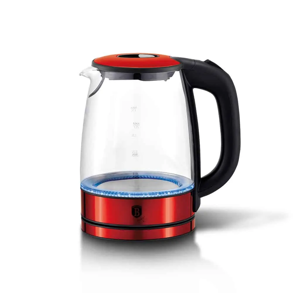 BERLİNGERHAUS BH-9117 ELEKTRİKLİ CAM KETTLE LED IŞIKLI BORDO