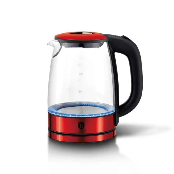 BERLİNGERHAUS BH-9117 ELEKTRİKLİ CAM KETTLE LED IŞIKLI BORDO