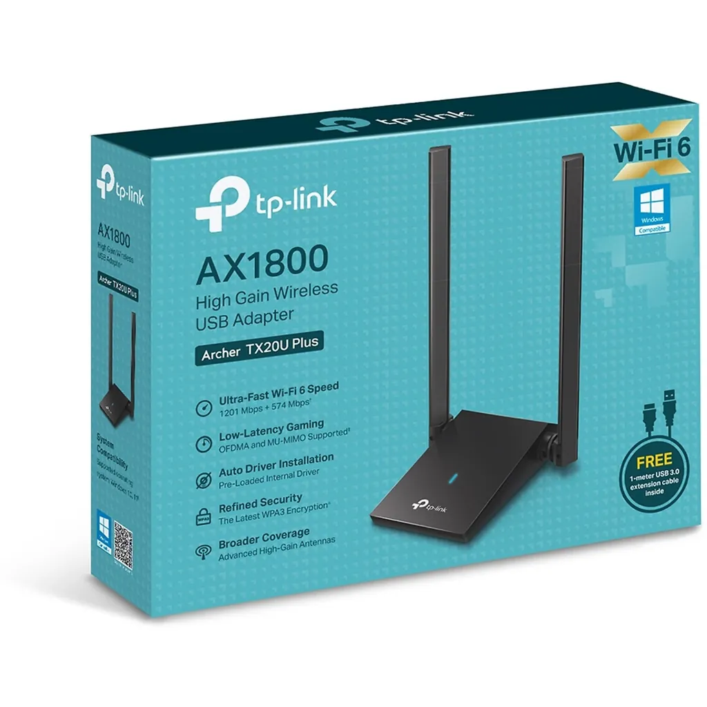 TP-LİNK ARCHER TX20U PLUS DUAL ANTENNAS HİGH GAİN WİRELESS USB ADAPTER 2