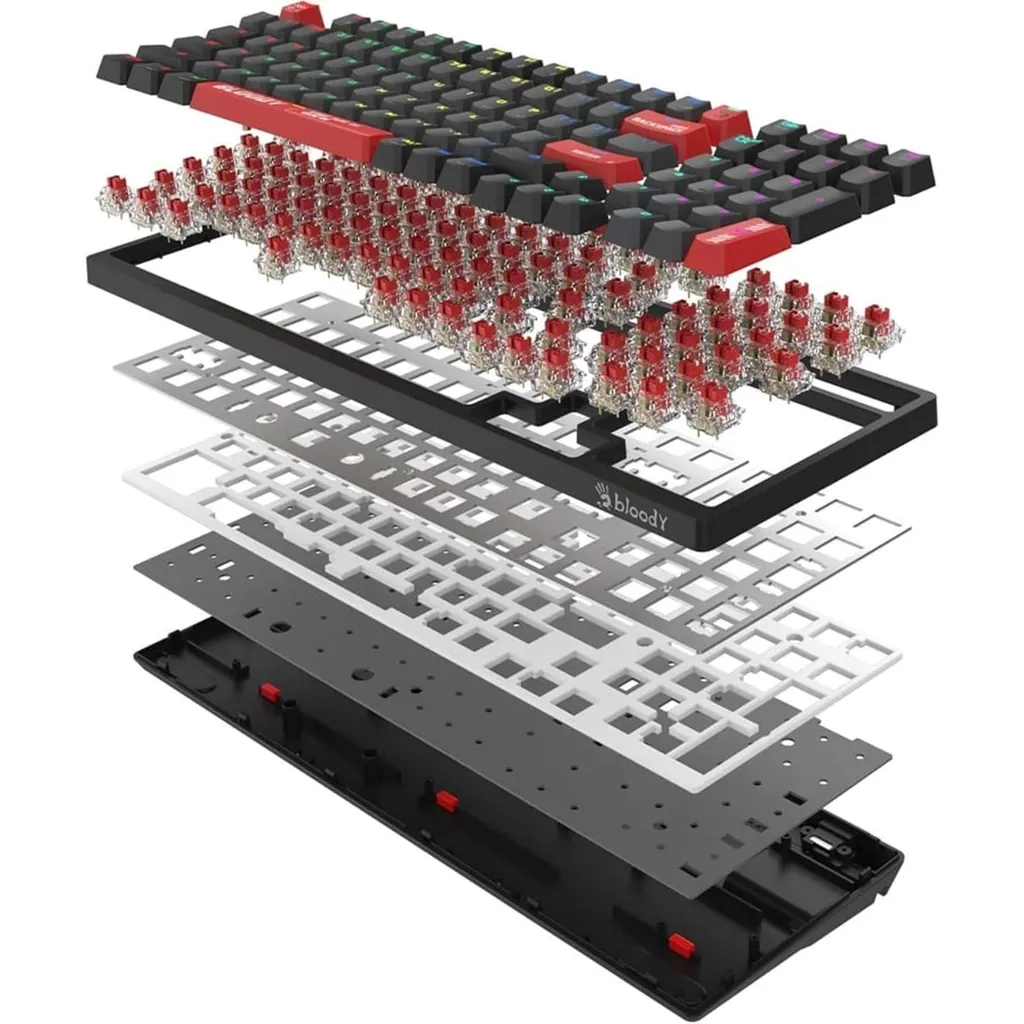 BLOODY WS98 MEKANİK RED SWİTCH RGB ANTİ-GHOSTİNG KABLOLU GAMİNG KLAVYE 3