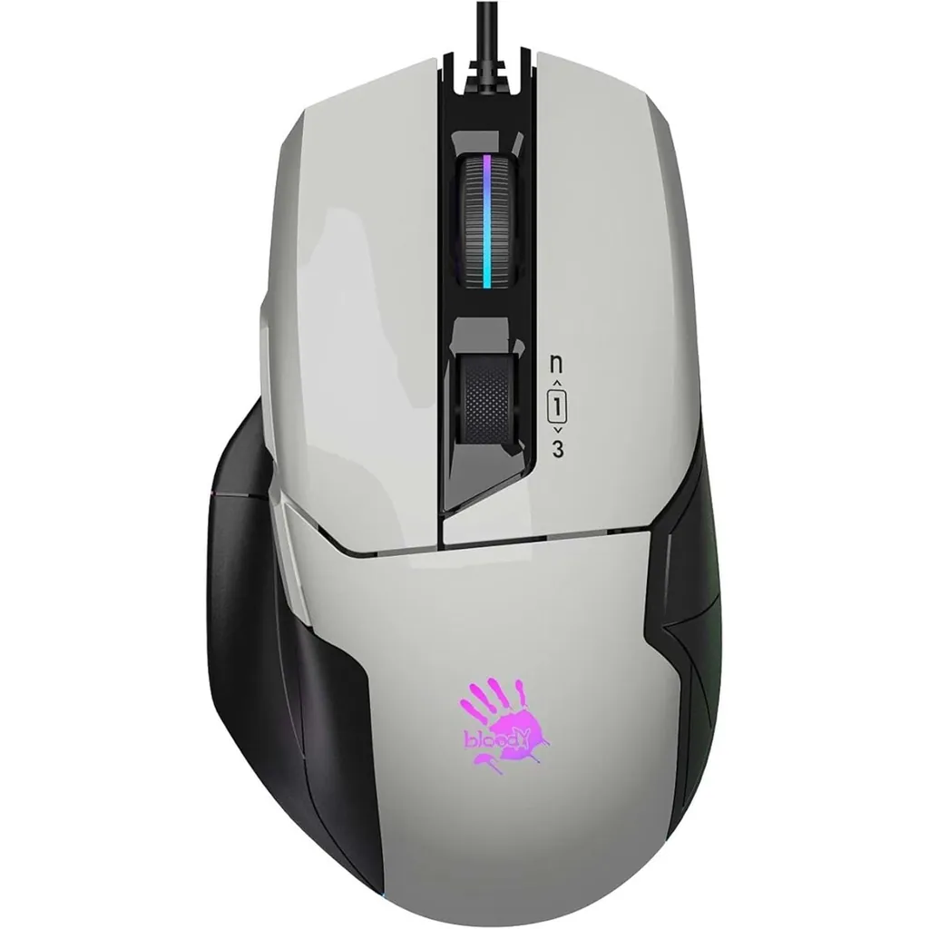 BLOODY W70 MAX 10K CPI OPTİK RGB GAMİNG MOUSE BEYAZ 3