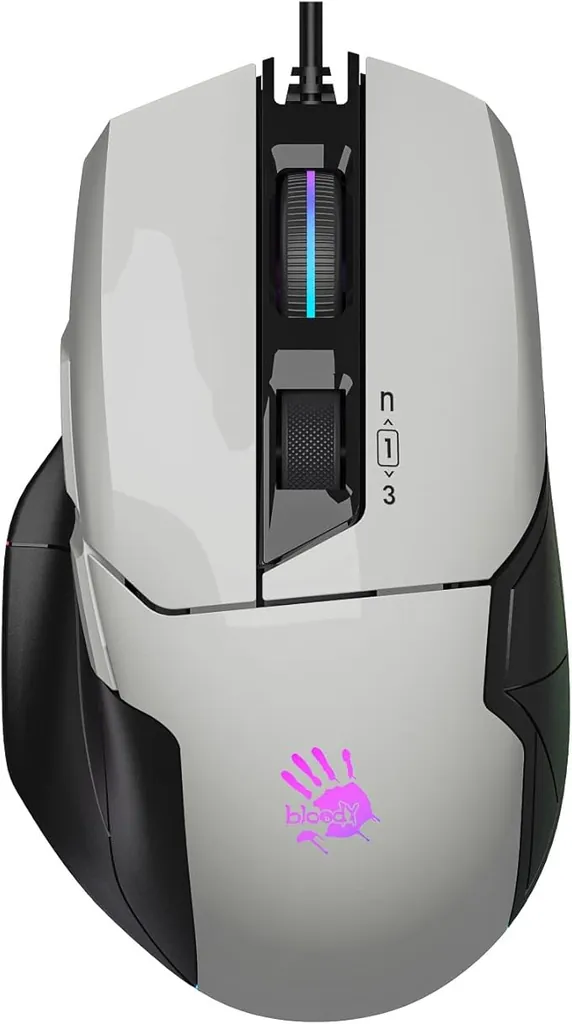 BLOODY W70 MAX 10K CPI OPTİK RGB GAMİNG MOUSE BEYAZ 4