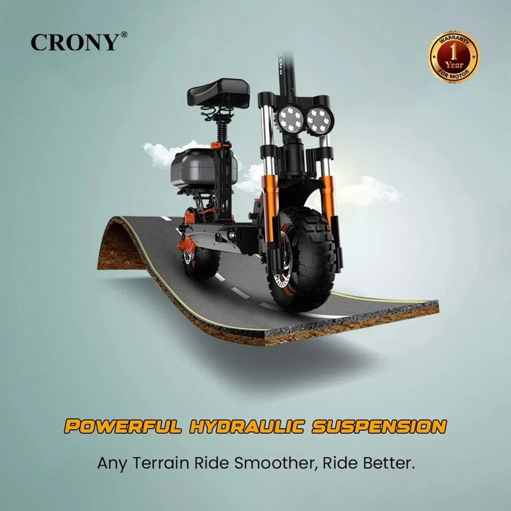 CRONY M5 Pro 1500W Yüksek Hızlı Elektrikli Scooter – Bluetooth Hoparlörlü, Mobil Uygulama Bağlantılı, IPX4 Suya Dayanıklı, 120 kg Taşıma Kapasiteli (Yetişkin & Çocuk) 4