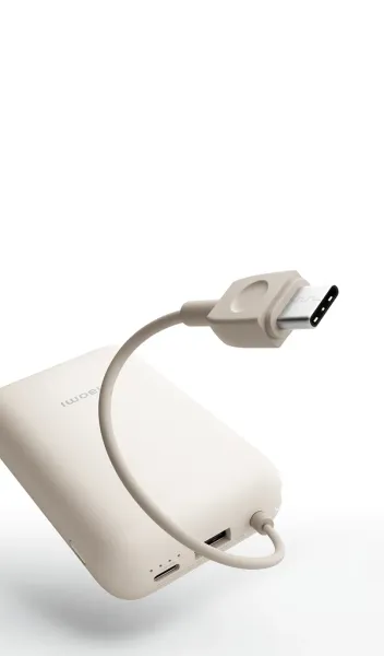 XİAOMİ POWER BANK 10000MAH DAHİLİ KABLOLU BEJ GL 58477