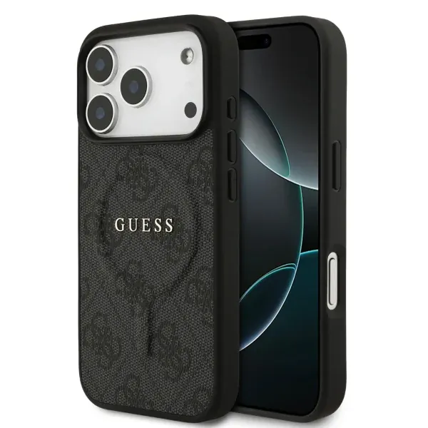 GUESS MAGSAFE 4G PU DERİ KILIF (KLASİK LOGOLU) İPHONE 17 PRO MAX - SİYAH GUOHMP17XP4MSEGCK