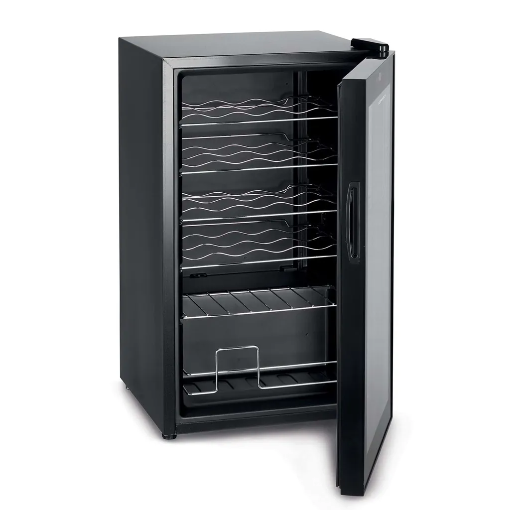 KENWOOD 24 ŞİŞE ŞARAP BUZLUĞU ÇİFT CAM KAPILI MAVİ IŞIKLI AKILLI SICAKLIK KONTROLLÜ SİYAH BCM24.000BK