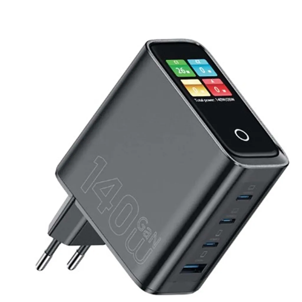 G028 WİWU 140W AKILLI EKRANLI GAN ŞARJ CİHAZI 3C 1A 2