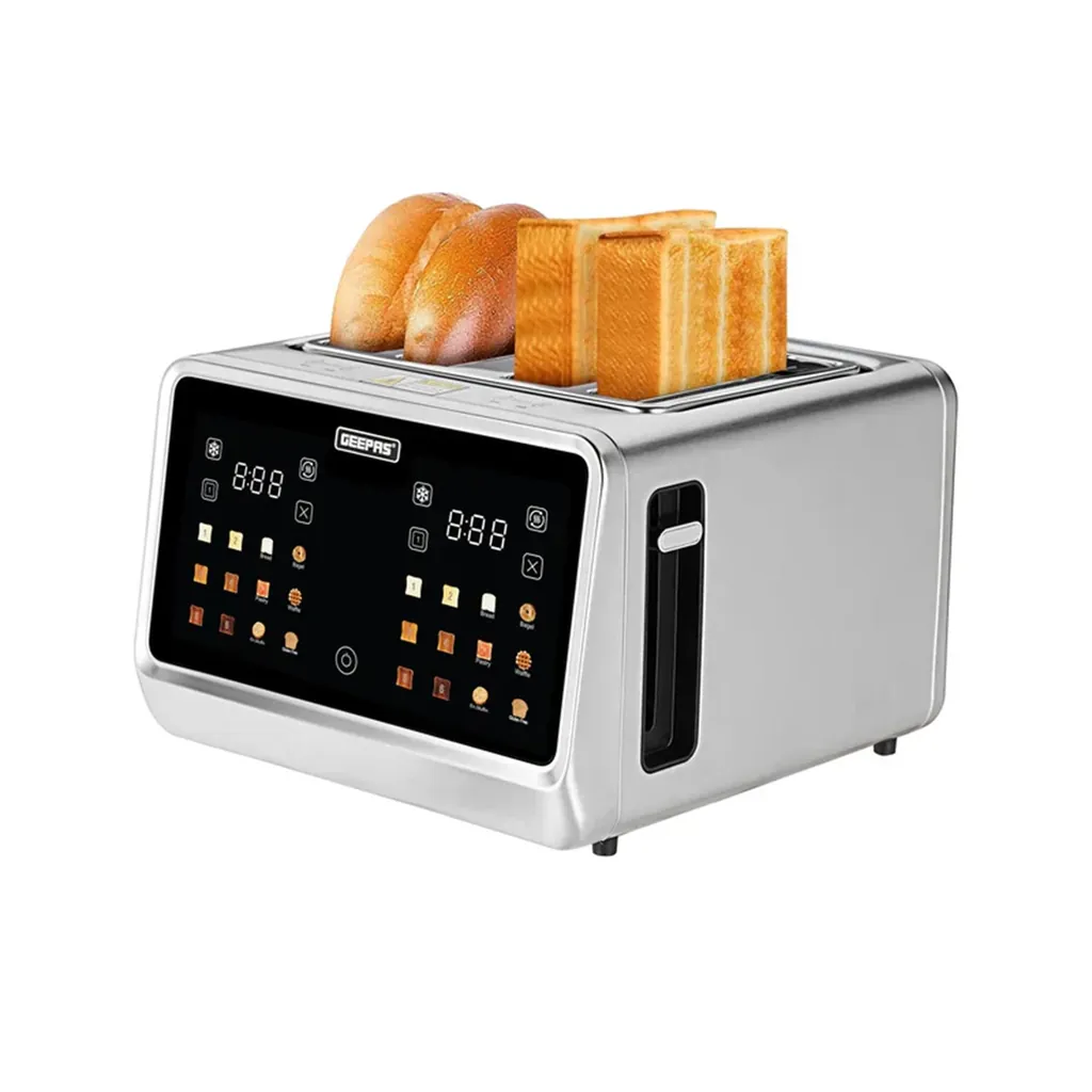 GEEPAS GBT36569UK DİJİTAL 4 DİLİMLİ EKMEK KIZARTMA MAKİNESİ - 1770W PASLANMAZ ÇELİK - DOKUNMATİK EKRANLI VE BUZ ÇÖZME ÖZELLİKLİ thumbnail 2