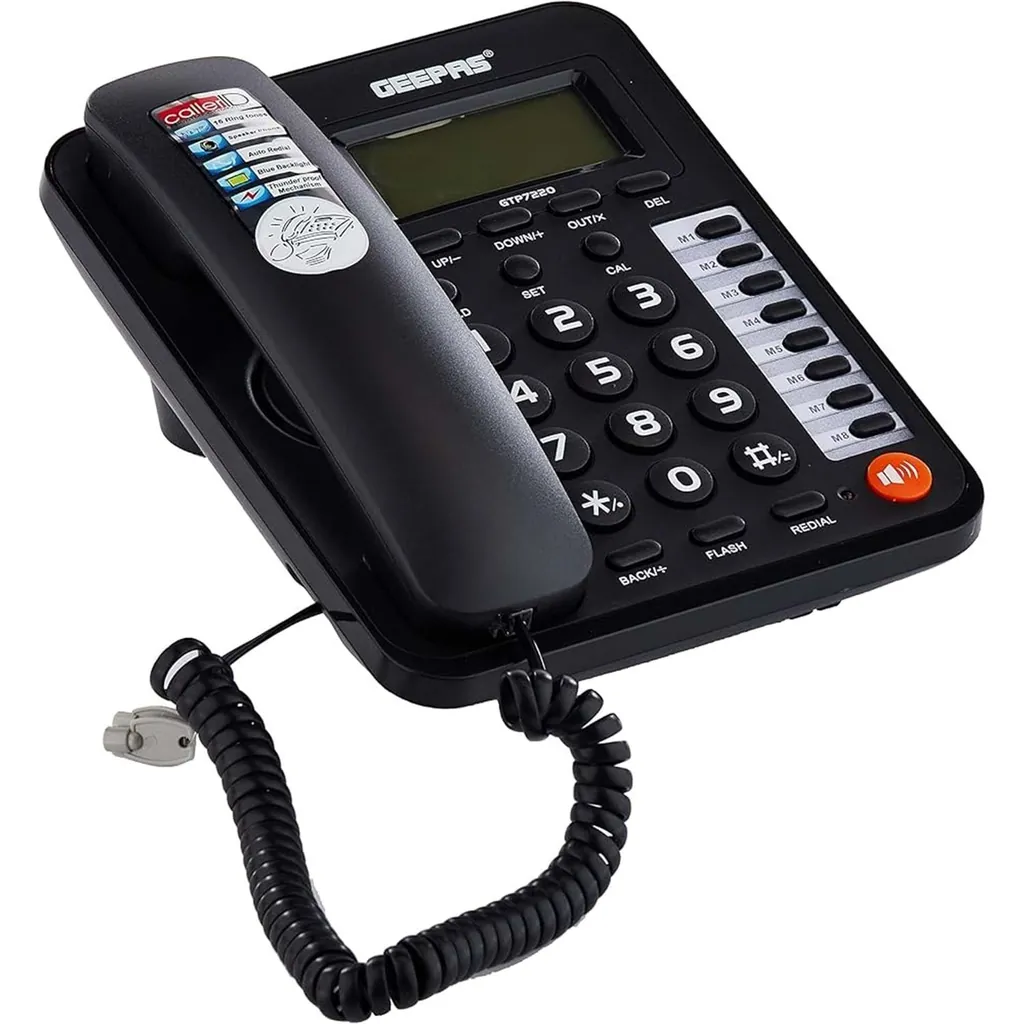 GEEPAS GTP7220 LCD EKRANLI MASAÜSTÜ TELEFON - ARAYAN NUMARA GÖSTERGELİ VE ELLER SERBEST FONKSİYONLU - SİYAH 2