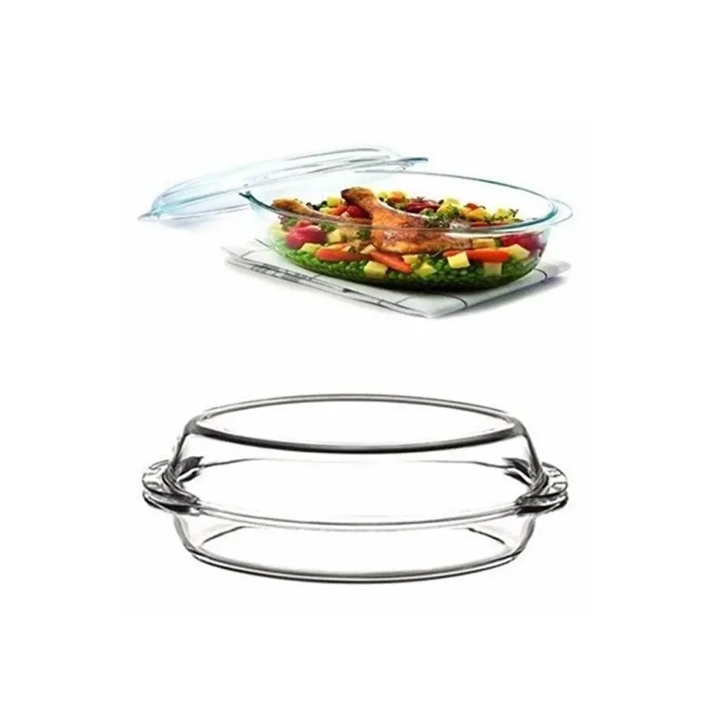 Paşabahçe Borcam 3+3 Litre Oval Kapaklı Cam Tencere Seti 59072 2