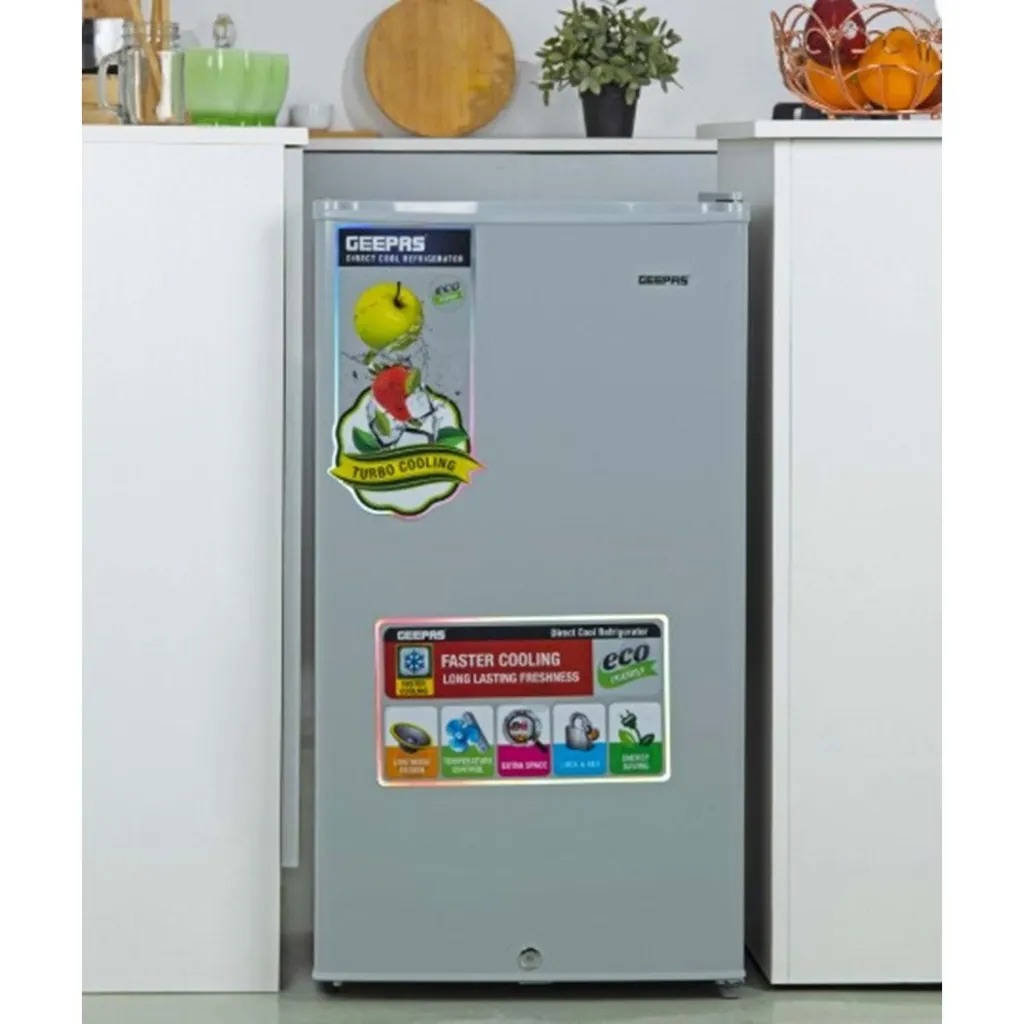 GEEPAS GRF115SPEH 110L GÜMÜŞ MİNİ BUZDOLABI - GÜÇLÜ KOMPRESÖR, EMNİYET KİLİDİ, AYARLANABİLİR TERMOSTAT thumbnail 4
