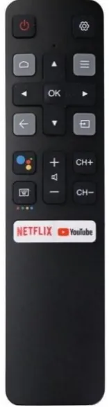 TCL UZUN ÇOK FONKSİYONLU NETFLİX TUŞLU TV KUMANDASI RC802N YL12
