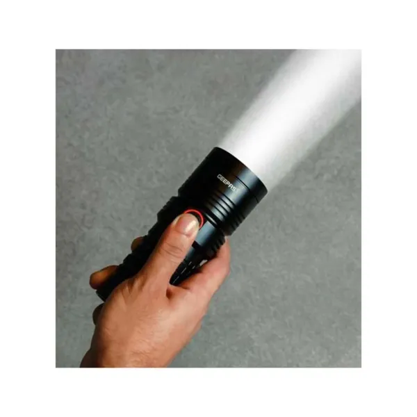 GEEPAS GFL51044 25W YÜKSEK GÜÇLÜ SİYAH LED EL FENERİ VE POWERBANK - SU GEÇİRMEZ ALÜMİNYUM GÖVDE - 15 SAAT ÇALIŞMA SÜRESİ