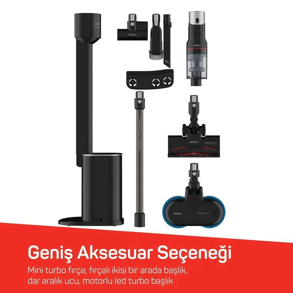 ARZUM AR4211 MAGICLEAN FLEXBİN ŞARJLI DİKEY SÜPÜRGE thumbnail 3