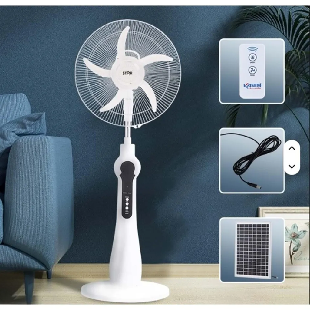 WINNING STAR ST-4004 UZAKTAN KUMANDALI SOLAR GÜNEŞ PANELLİ ŞARJLI VANTİLATÖR 2