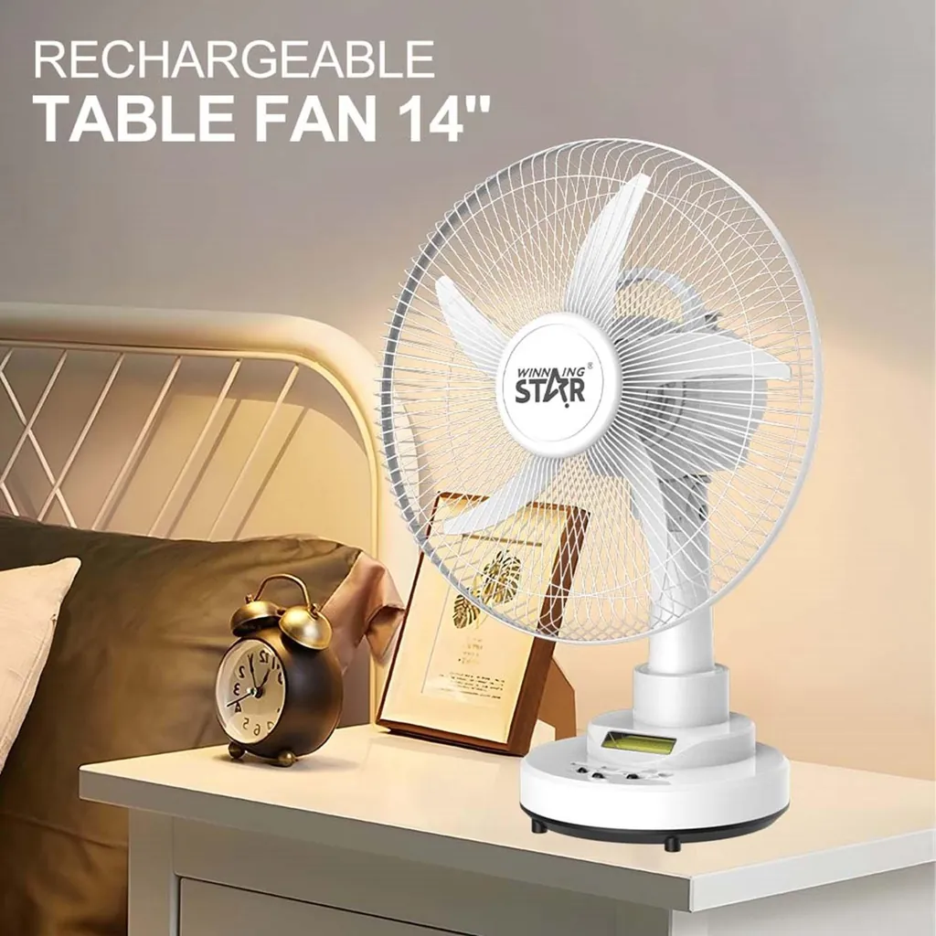 WINNING STAR ST-4060 ŞARJ EDİLEBİLİR 14 INÇ AYAKLI VANTİLATÖR - USB GİRİŞLİ TAŞINABİLİR STAND FAN