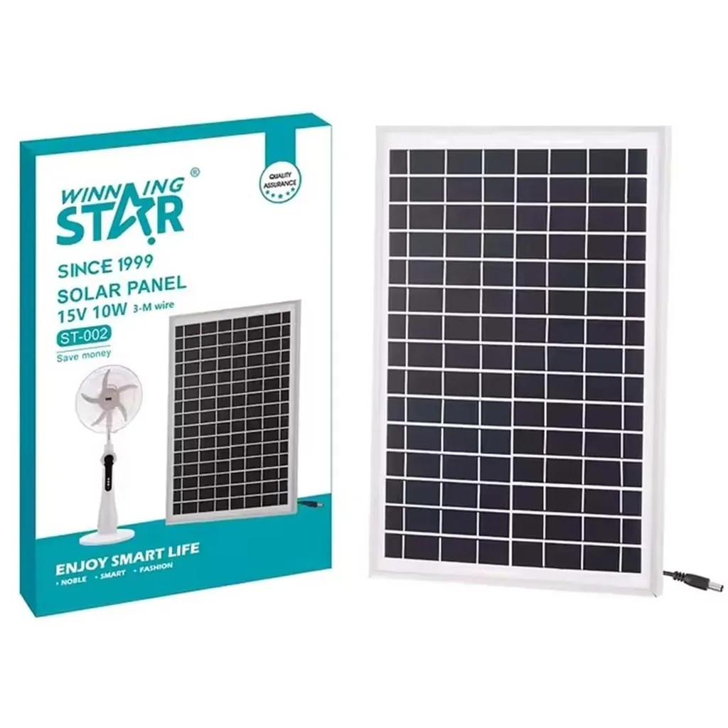 WINNING STAR ST-002 15V 10W GÜNEŞ PANELİ - ST-4004 SOLAR FAN UYUMLU 5 METRE KABLOLU ŞARJ PANELİ