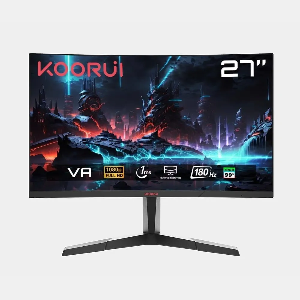 Monitör Koorui 27" 27E6CA Curved 180Hz 1ms 1920x1080 FHD 180Hz DP Hdmi