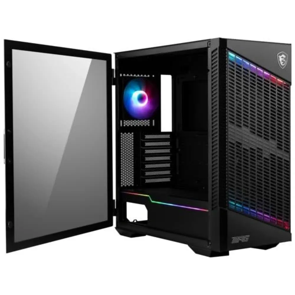 Kasa Msı Mpg Velox 100P Aırflow Temperli Cam Argb Fan Siyah 4