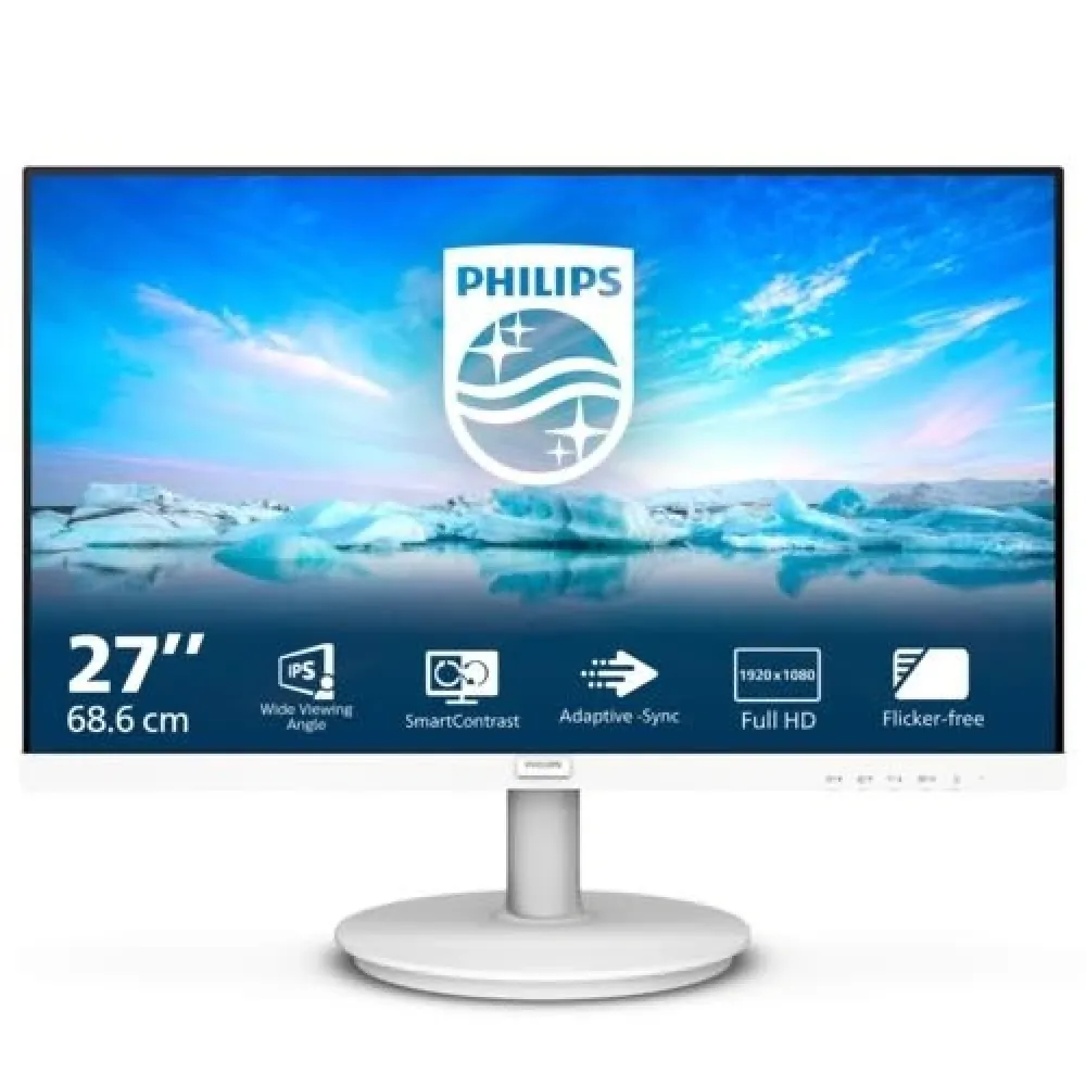 PHILIPS 27" 271V8AW/01 LED MM 4ms 75Hz,HDMI,VGA,Hoparlör,Beyaz