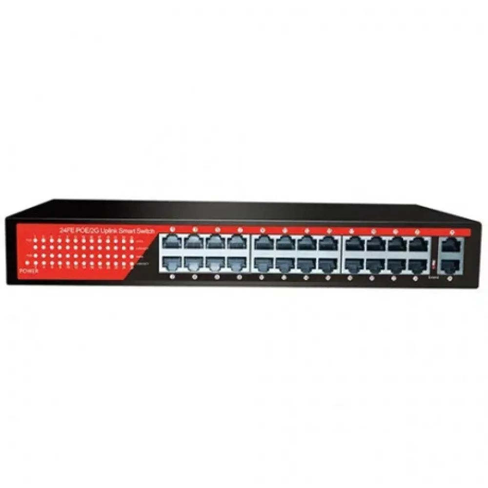 Switch Ezcool Ez-24Psf 24Xfe+2Xge Poe 10/100Poe Gigabit Uplink 320W