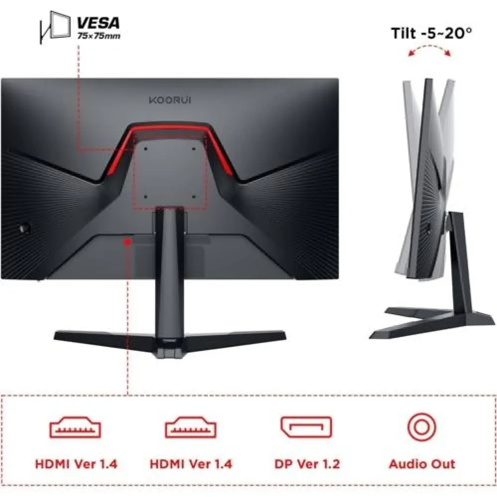 MONITOR KOORUI 23.8" 24E3 IPS 165hz 1ms HDMI+DP GAMING thumbnail 2