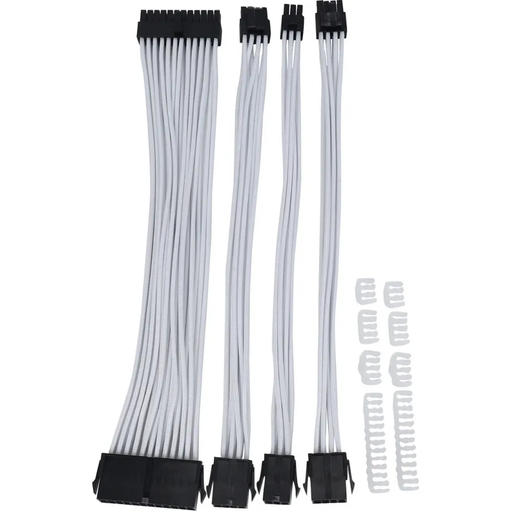 Psu Uzatma Kıt Beyaz 30 Cm 24 Pın / 4+4 Pın / Pcı-E 8Pın / Pcı-E 6 Pın