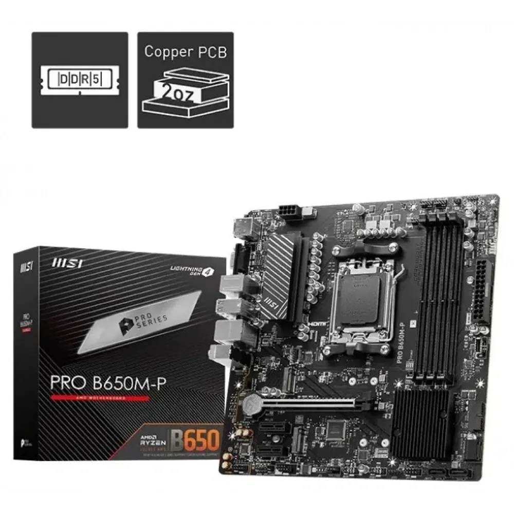 Anakart Msi Pro B650M-P Ddr5 M.2 Am5 3