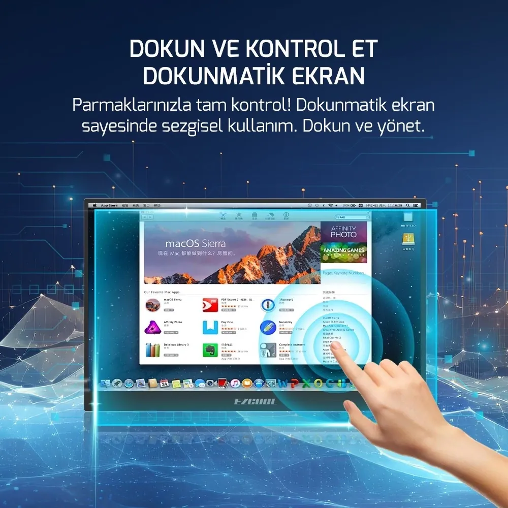 Monitor Ezcool Lite E15T 15.6" 60Hz Fhd Dokunmatik Taşınabilir