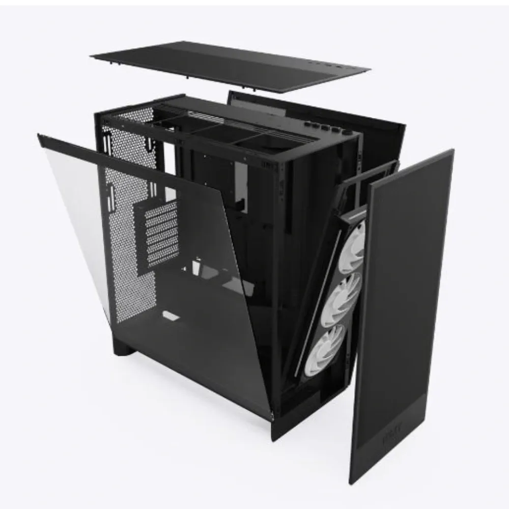 Kasa Nzxt H7 Flow(2024) Black RGB Tempered Glass USB 3.2 Atx Mid Tower 4