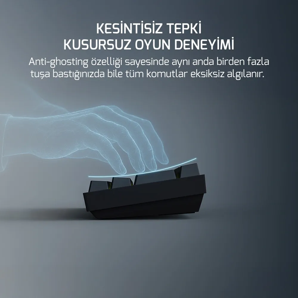 Klavye Gamepower Lyra Rgb 60m Mekanik Blue Switch Siyah 4