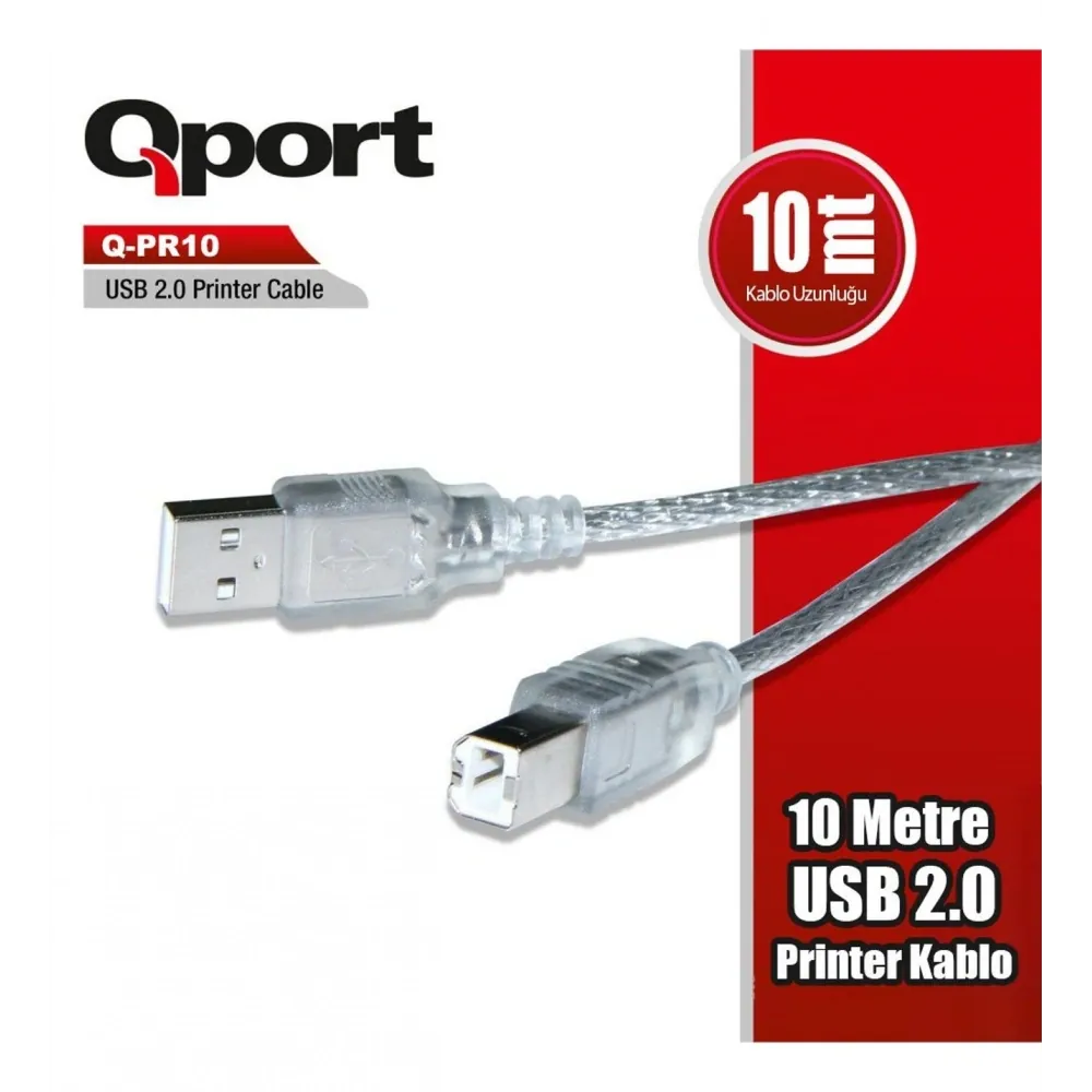 Kablo Qport Q-PR10 2.0 10mt Yazıcı Kablosu