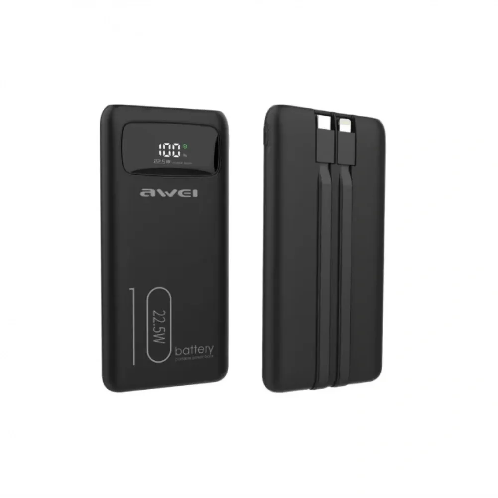Powerbank P168K 10000Mah Siyah Multiple Output 22.5W