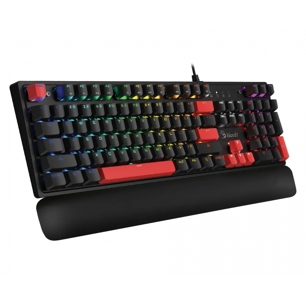 Bloody S515R F.Black QTr Usb Rgb Mekanik-Bmls Red Swıtch+Bilek Desteği