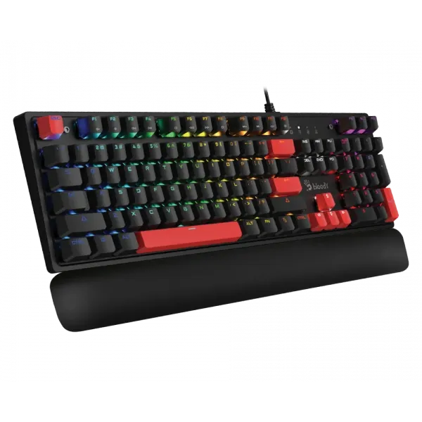 Bloody S515R F.Black QTr Usb Rgb Mekanik-Bmls Red Swıtch+Bilek Desteği