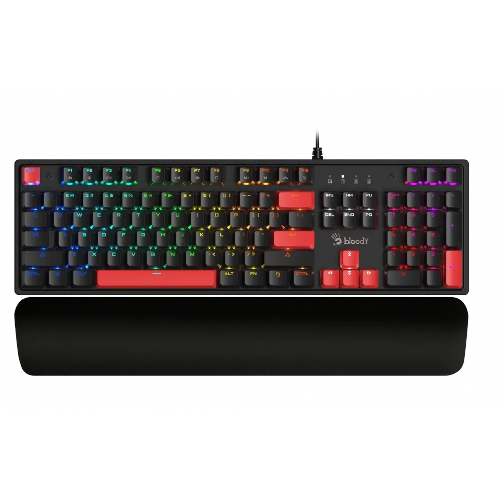 Bloody S515R F.Black QTr Usb Rgb Mekanik-Bmls Red Swıtch+Bilek Desteği thumbnail 2