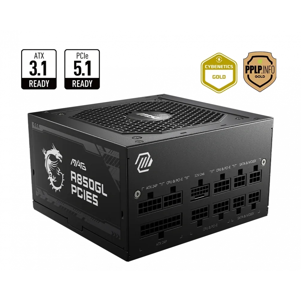 Power Supply Msi Mag A850Gl 850W 80+ Gold Full Modular 2