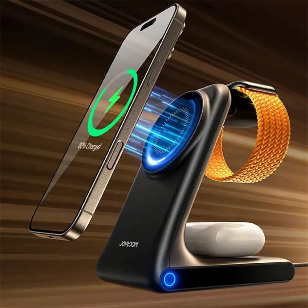 Joyroom JR-W15 3in1 MagSafe Masaüstü Wireless Charger
